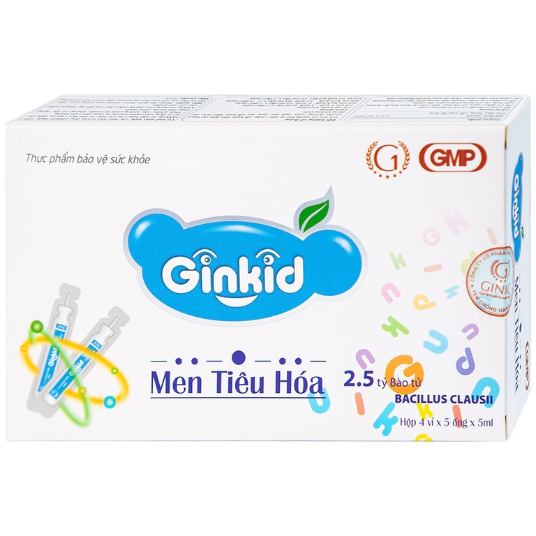 Men Tiêu Hoá Ginkid GINIC bổ sung vi khuẩn có ích ở đường ruột (4 vỉ x 5 ống x 5ml)