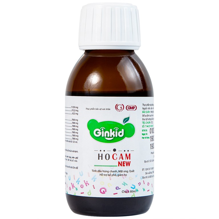 Siro Ginkid Ho Cam NEW 80ml hỗ trợ bổ phế, giảm ho, nhuận phế