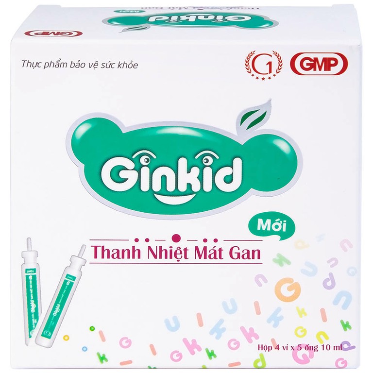 Siro Ginkid GINIC thanh nhiệt mát gan (4 vỉ x 5 ống x 10ml)