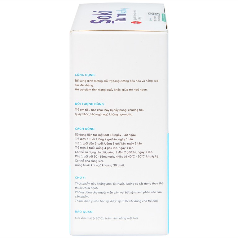 Bột hòa tan Soki Tium Baby hỗ trợ giúp ngủ ngon, tăng cường tiêu hóa (12 gói x 3g)