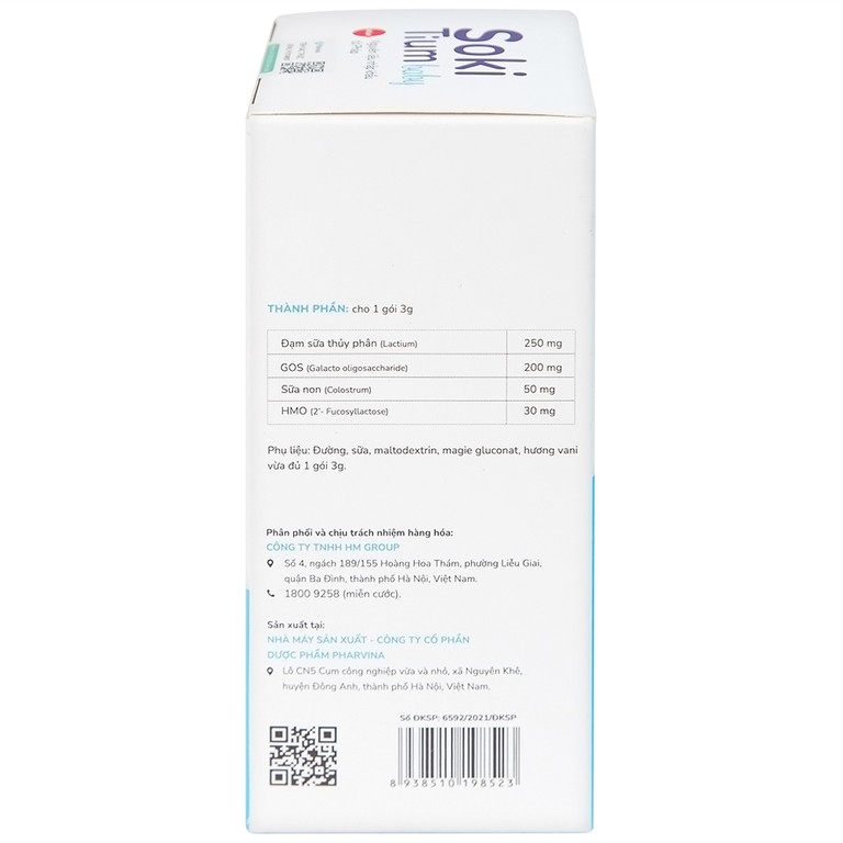 Bột hòa tan Soki Tium Baby hỗ trợ giúp ngủ ngon, tăng cường tiêu hóa (12 gói x 3g)