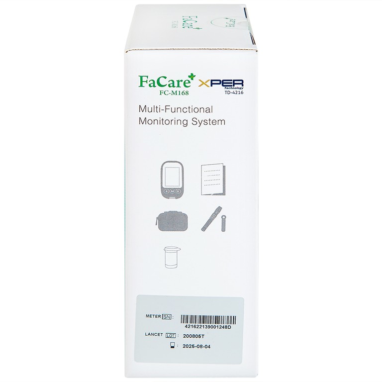 Máy đo 5 in 1 FaCare+ FC-M168 (TD-4216) Bluetooth hỗ trợ đo Cholesterol, Acid Uric, Glucose 