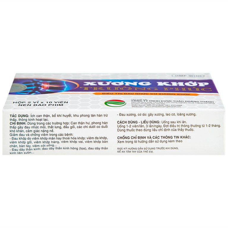 Thuốc Xương Khớp Trường Phúc điều trị các bệnh lý cơ xương khớp và đau dây thần kinh (2 vỉ x 10 viên)