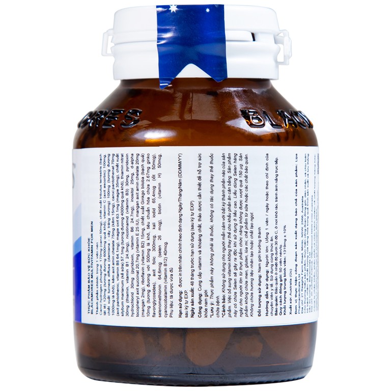 Viên uống Blackmores Multivitamin For Men cung cấp vitamin, khoáng chất (50 viên)