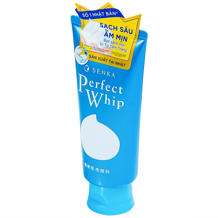 Sữa rửa mặt tạo bọt Perfect Whip U Senka loại bỏ bụi bẩn, bã nhờn và cấp ẩm (120g)