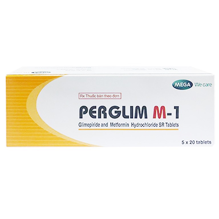 Thuốc Perglim M-1 MEGA We care điều trị tiểu đường típ 2 (5 vỉ x 20 viên)