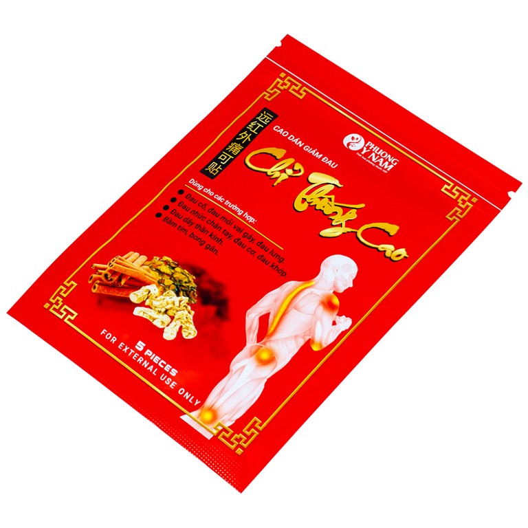 Cao dán giảm đau Chỉ Thống Cao dùng trong đau cổ, đau mỏi vai gáy, đau lưng (20 gói)