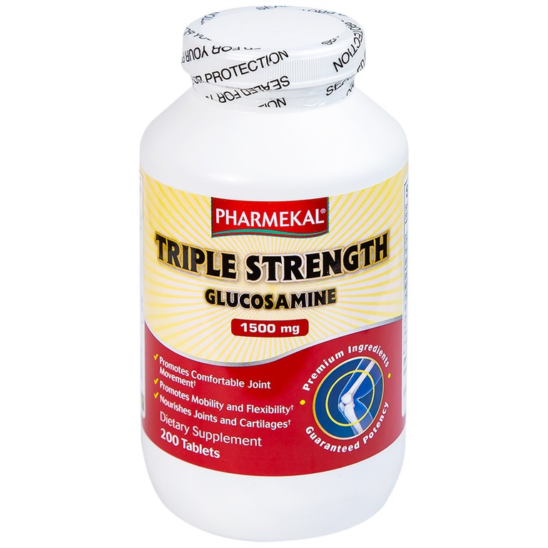 Viên uống Triple Strength Glucosamine 1500mg Pharmekal bổ sung dưỡng chất cho khớp (200 viên)