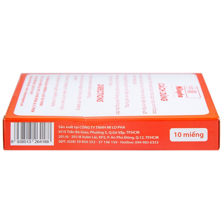 Gạc tiệt trùng Vaseline Petrolatum Gauze Milovas đắp vào vết thương bỏng, da bị khô nứt (10 miếng)