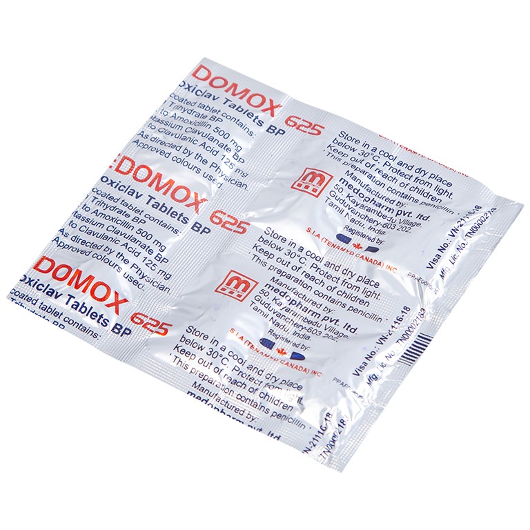 Thuốc Cledomox 625 Tenamyd điều trị các trường hợp nhiễm khuẩn (2 vỉ x 7 viên)
