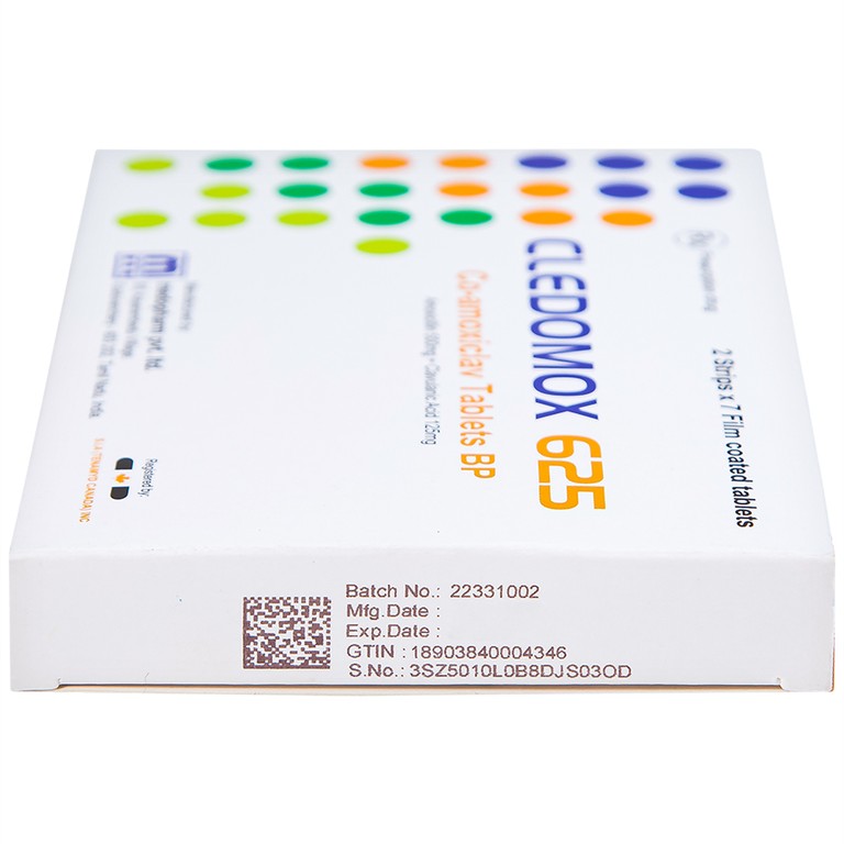 Thuốc Cledomox 625 Tenamyd điều trị các trường hợp nhiễm khuẩn (2 vỉ x 7 viên)