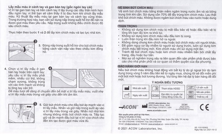 Máy đo đường huyết On Call Ez II ACON thiết kế gọn nhẹ, thao tác sử dụng đơn giản