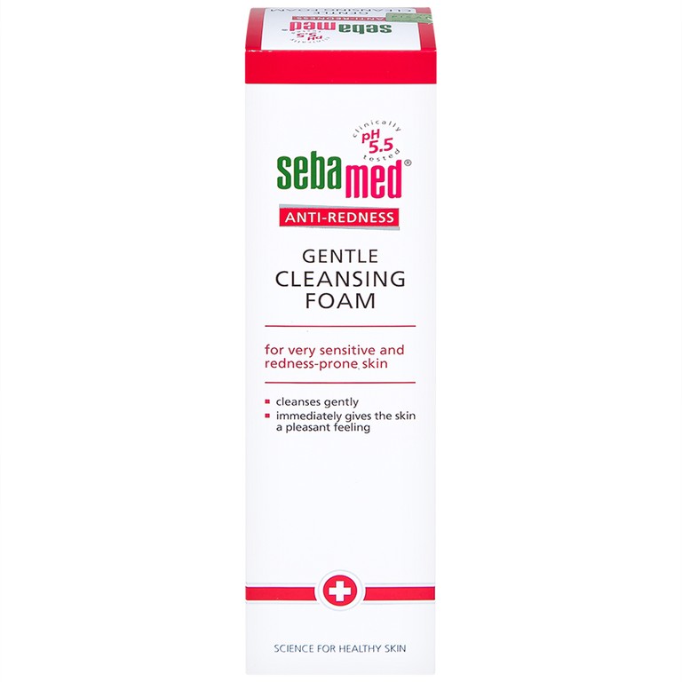 Sữa rửa mặt bọt Anti-Redness Gentle Cleansing Foam Sebamed cho da siêu nhạy cảm, phục hồi biến chứng da (150ml)