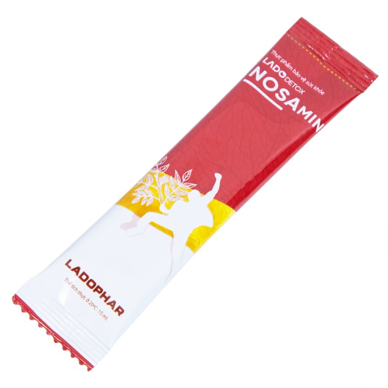 Nước giải rượu bia Ladodetox Nosamin Ladophar hỗ trợ giải rượu, bia, giảm khó chịu (10 gói x 15ml)