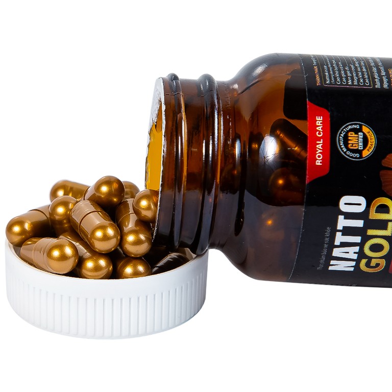 Viên uống Natto Gold 3000FU Royal Care hỗ trợ hoạt huyết, tăng cường tuần hoàn não (60 viên)