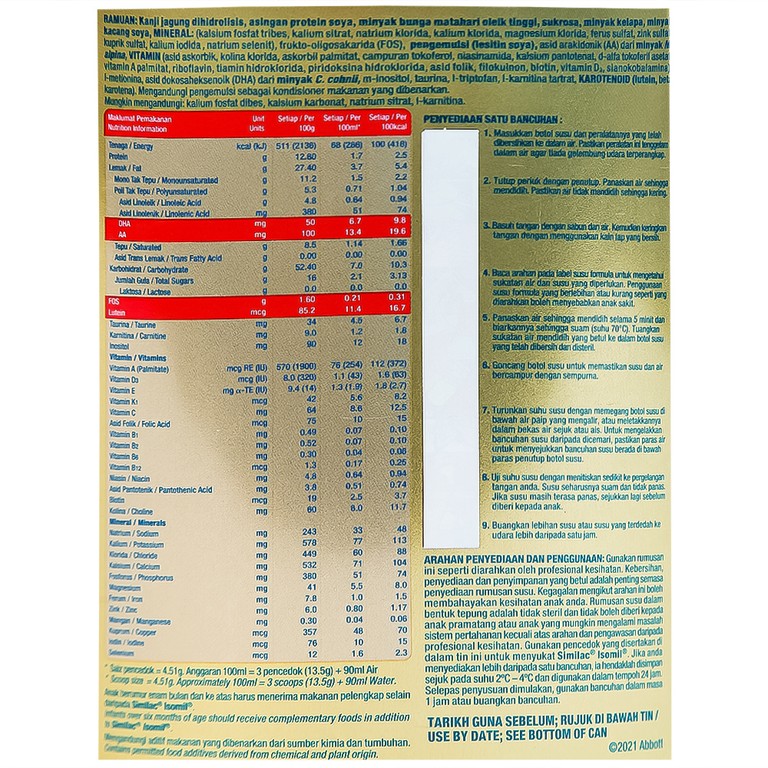 Sữa bột Similac Isomil Abbott bổ sung dinh dưỡng cho trẻ 0 - 12 tháng (400g)