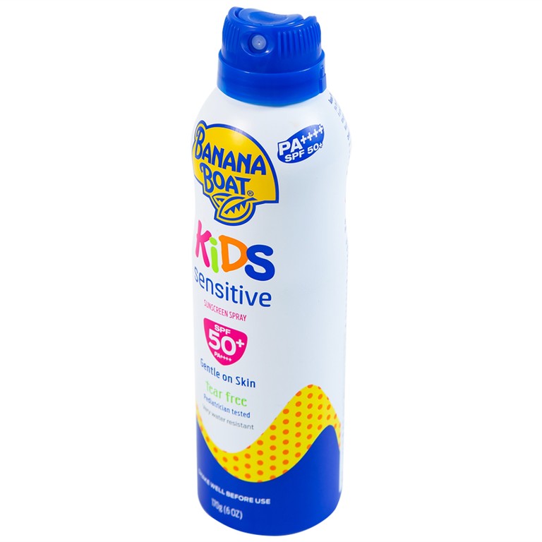 Xịt chống nắng cho trẻ em Banana Boat Kids Sensitive SPF50+ PA++++ bảo vệ da không gây kích ứng (170g)