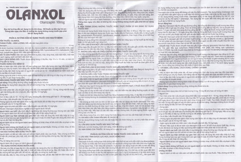 Viên nén Olanxol 10mg Danapha điều trị tâm thần phân liệt (10 vỉ x 10 viên)