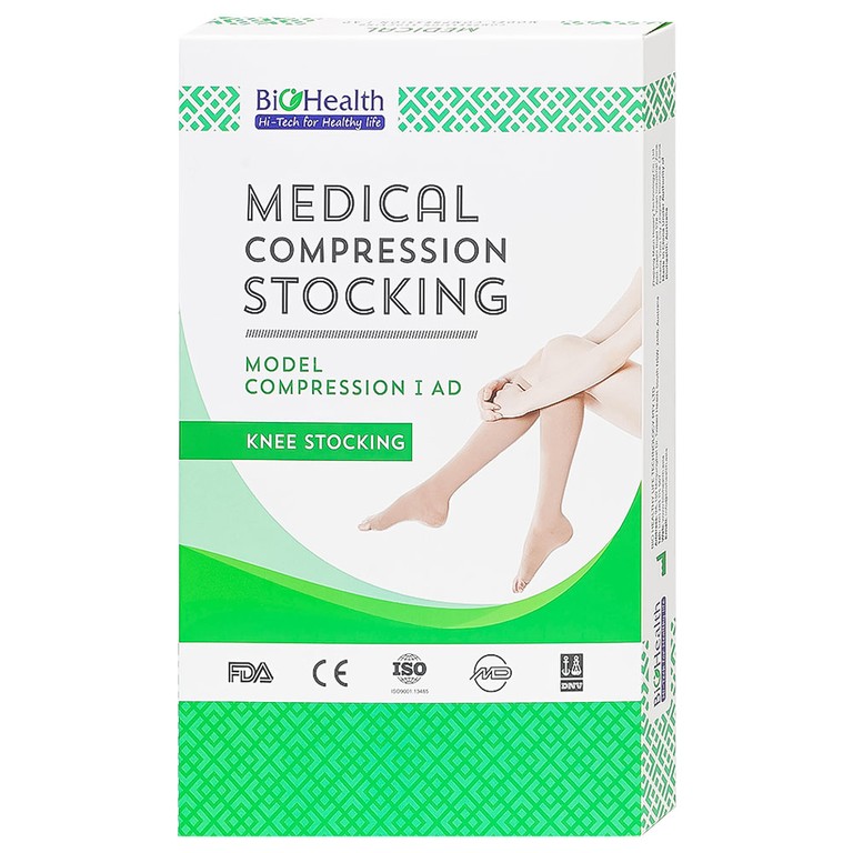 Vớ y khoa Compression I AD BioHealth tăng lưu thông máu, giảm tình trạng phù nề (Màu da - Size M)