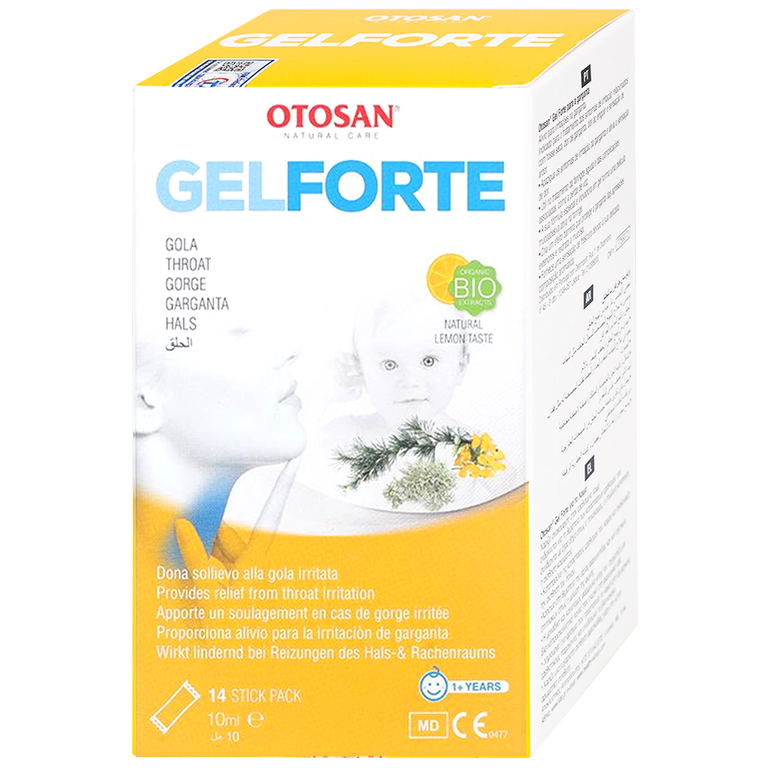 Gel Otosan Throat Gel Forte 10ml điều trị viêm họng cấp tính (14 gói)