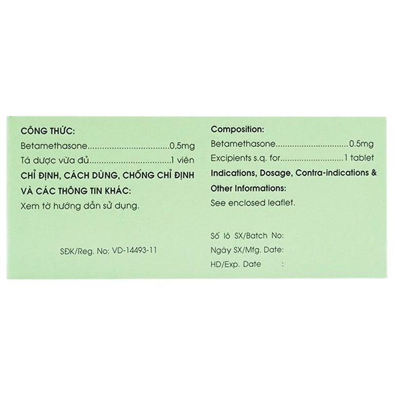 Thuốc Mekocetin 0.5mg Mekophar điều trị thấp khớp, bệnh collagen, bệnh ngoài da, dị ứng (5 vỉ x 20 viên) 