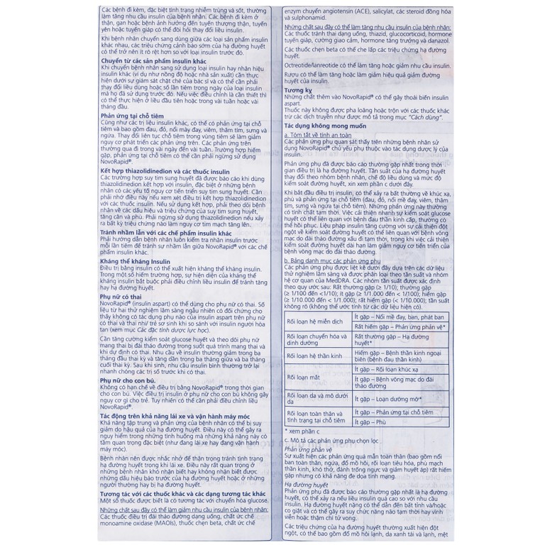 Bút tiêm Novorapid FlexPen 100U/ml Novo Nordisk kiểm soát đường huyết (5 cây x 3ml)