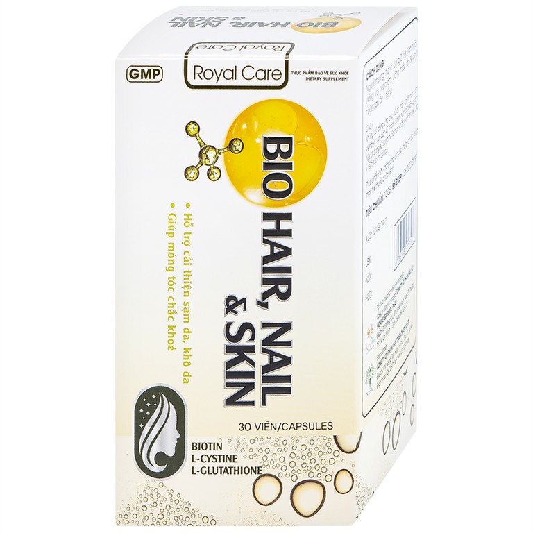 Thực phẩm bảo vệ sức khỏe Royal Care Bio Hair, Nail & Skin hỗ trợ cải thiện sạm da, khô da, móng tóc chắc khoẻ (30 viên)