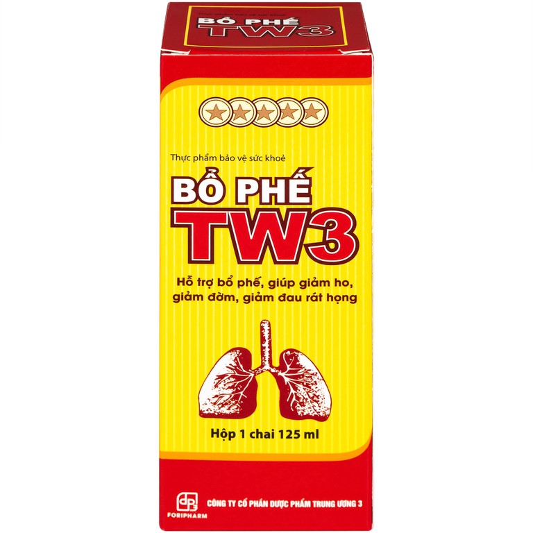 Siro Bổ Phế TW3 hỗ trợ giảm ho, giảm đờm, giảm đau rát họng, viêm phế quản (125ml)