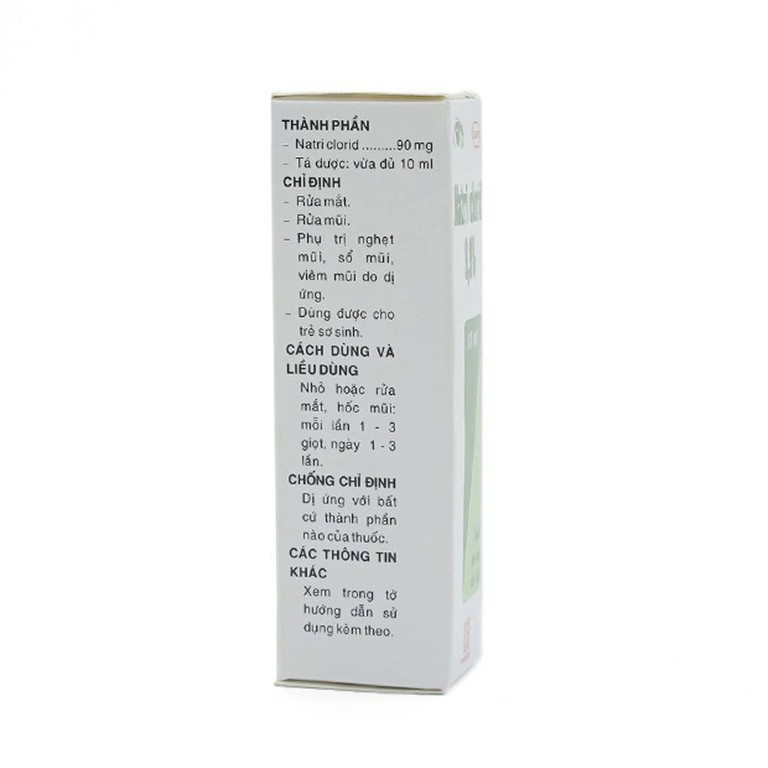 Thuốc nhỏ mắt, nhỏ mũi Natri Clorid 0,9% Pharmedic hỗ trợ rửa mắt, rửa mũi, phụ trị nghẹt mũi, sổ mũi (10ml)