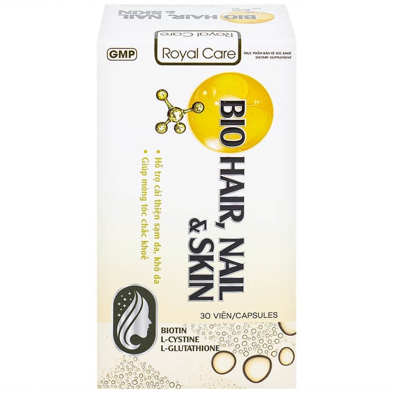 Thực phẩm bảo vệ sức khỏe Royal Care Bio Hair, Nail & Skin hỗ trợ cải thiện sạm da, khô da, móng tóc chắc khoẻ (30 viên)