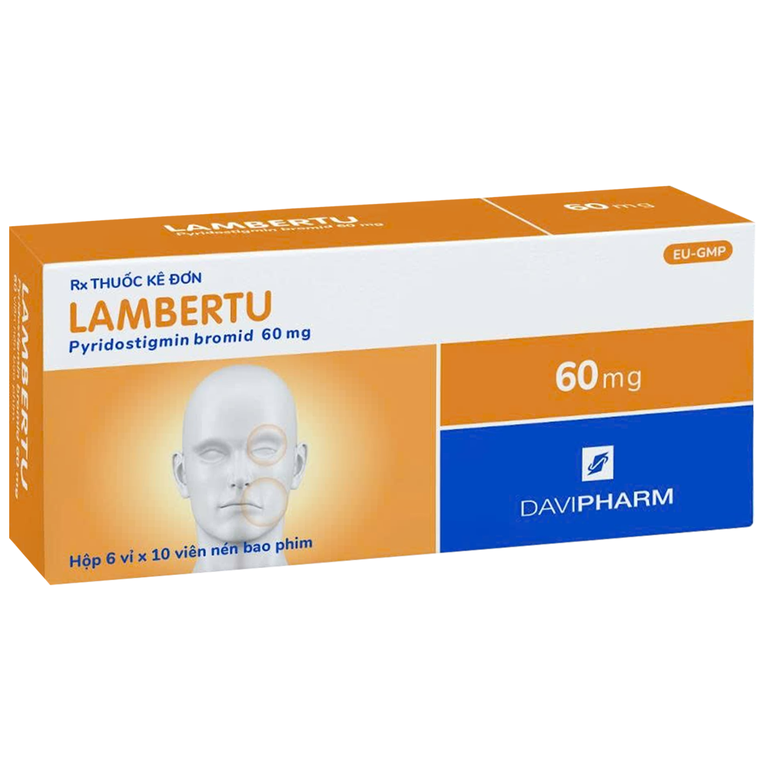 Viên nén Lambertu 60mg DaviPharm điều trị bệnh nhược cơ (6 vỉ x 10 viên)