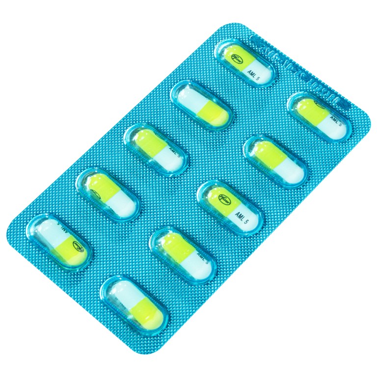 Thuốc Amlor 5mg Viatris điều trị tăng huyết áp, đau thắt ngực (3 vỉ x 10 viên)