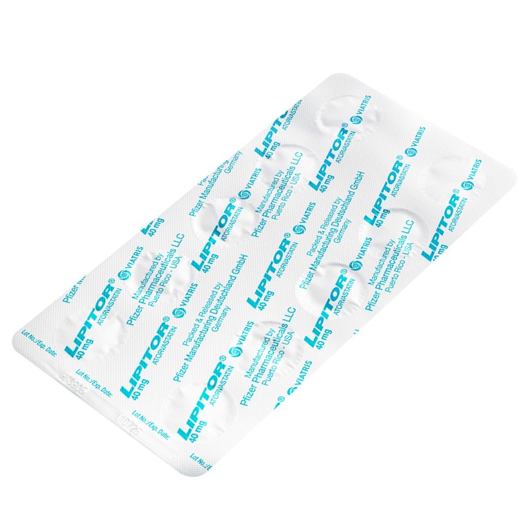 Viên nén Lipitor 40mg Viatris điều trị tăng cholesterol toàn phần (3 vỉ x 10 viên) 