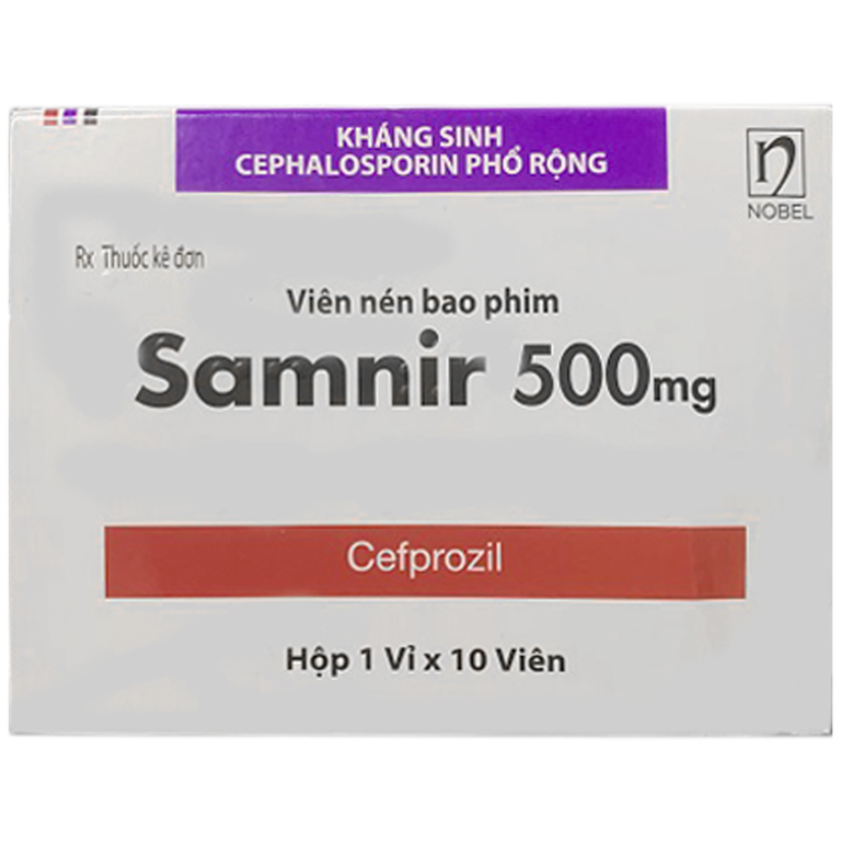 Thuốc Samnir 500mg Nobelfarma điều trị nhiễm trùng từ nhẹ đến trung bình (1 vỉ x 10 viên)