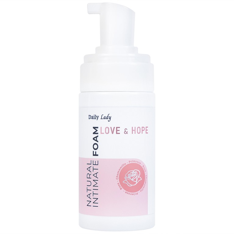 Dung dịch vệ sinh phụ nữ dạng bọt Daily Lady Love & Hope sáng hồng, kháng viêm (100ml)
