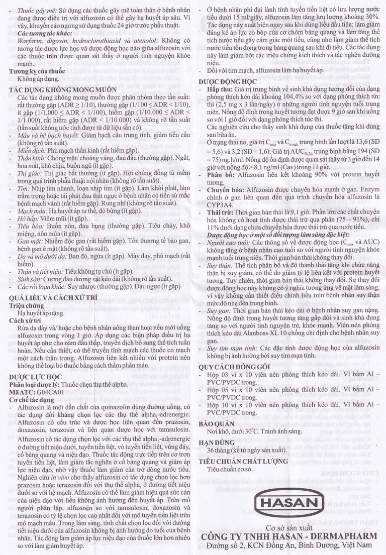 Thuốc AlanBoss XL 10 Hasan điều trị các triệu chứng của phì đại tuyến tiền liệt lành tính (3 vỉ x 10 viên)