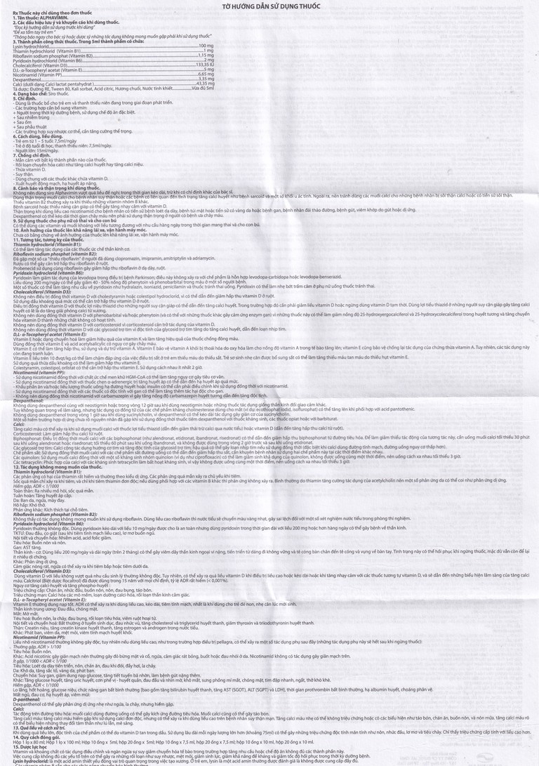 Thuốc Alphavimin 10ml Hadiphar bổ sung vitamin trong thời kỳ dưỡng bệnh, chế độ ăn đặc biệt (20 ống)