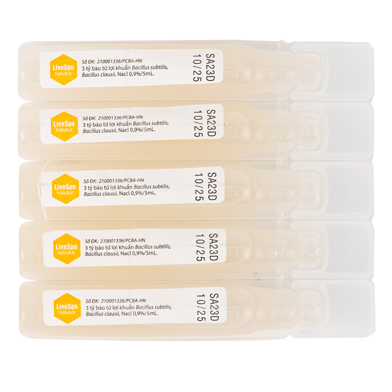 Dung dịch vệ sinh tai, mũi, họng Livespo Navax 5ml giảm sổ mũi, viêm tai, viêm xoang (5 ống và 1 bình nhỏ giọt)