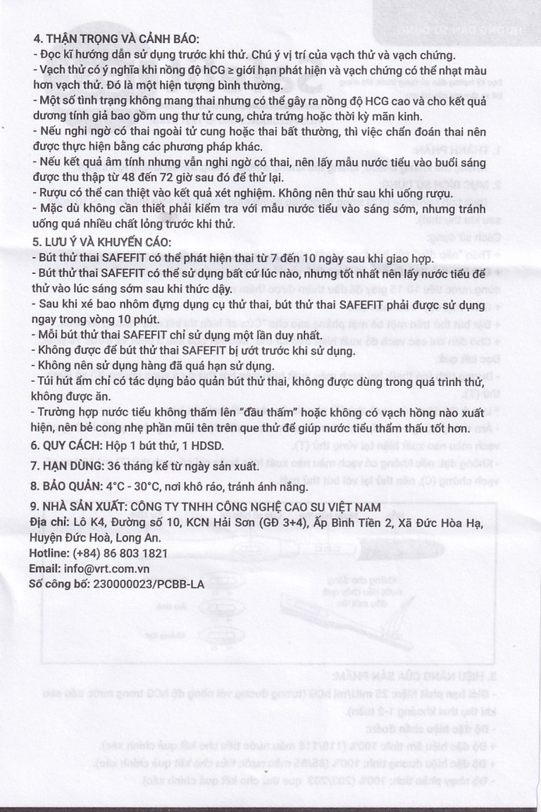 Bút thử thai nhanh Safefit cho kết quả nhanh với độ chính xác cao