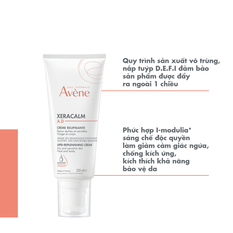 Kem dưỡng da Eau Thermale Avène Xeracalm A.D làm dịu cảm giác ngứa, giảm rát da (200ml)