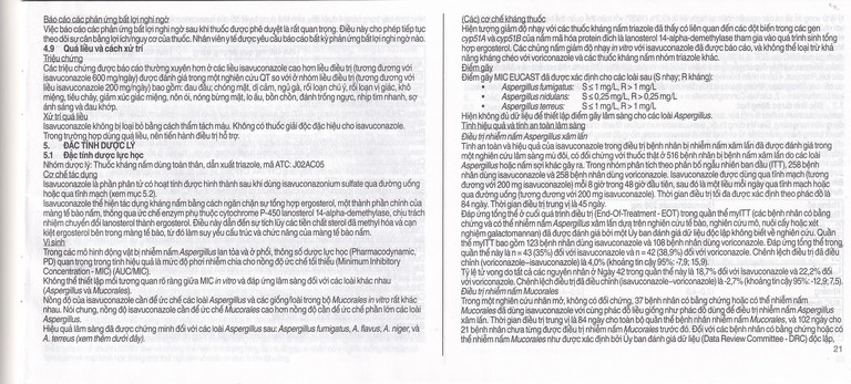 Thuốc Cresemba 100mg Pfizer điều trị nhiễm nấm Aspergillus xâm lấn và nhiễm nấm Mucorales (2 vỉ x 7 viên)