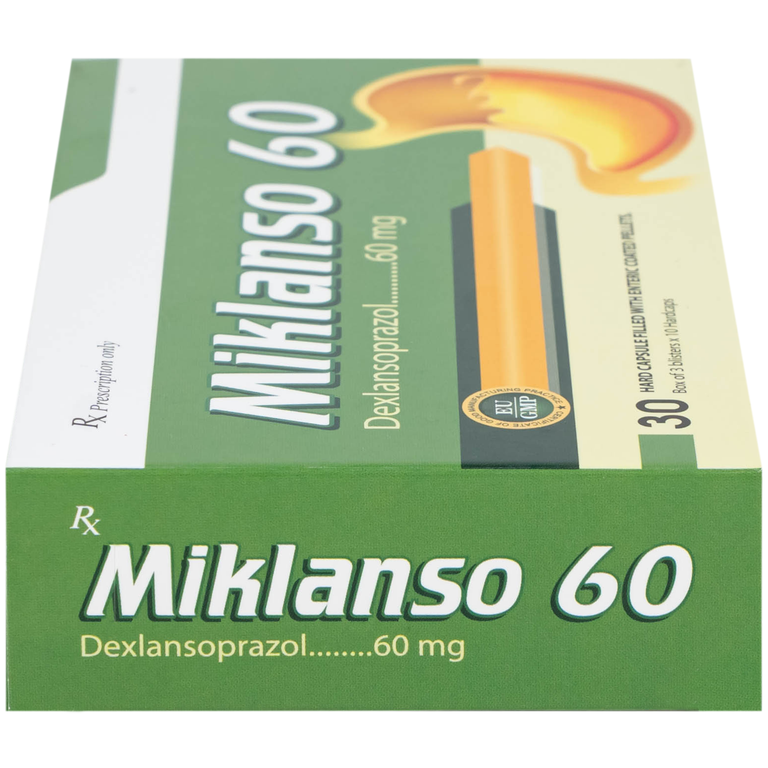 Thuốc Miklanso 60mg Hdpharma điều trị viêm thực quản có trợt loét (3 vỉ x 10 viên)