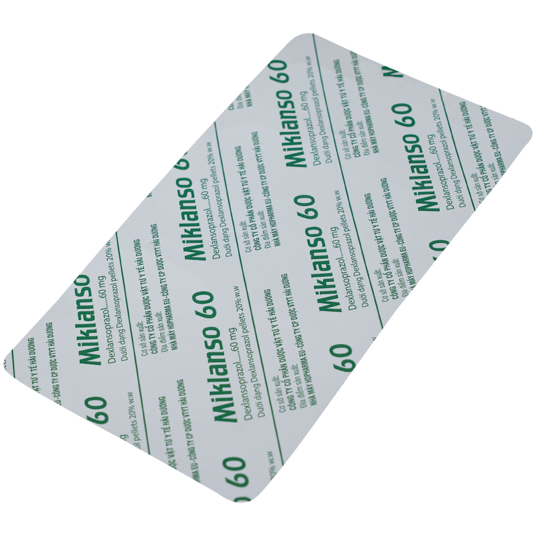 Thuốc Miklanso 60mg Hdpharma điều trị viêm thực quản có trợt loét (3 vỉ x 10 viên)