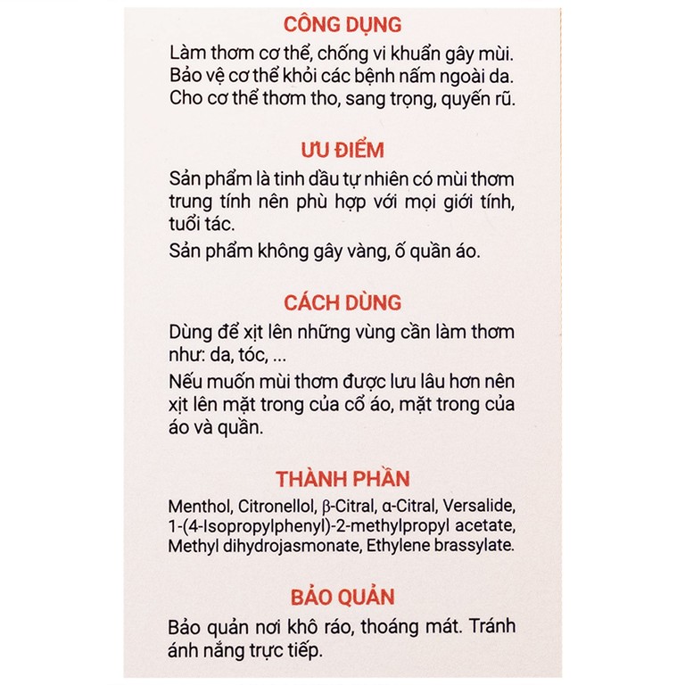 Tinh dầu Musk Omnia Thảo Nguyên 50ml làm thơm cơ thể, chống vi khuẩn gây mùi