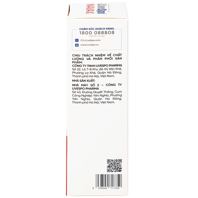 Dung dịch vệ sinh tai mũi họng LiveSpo Navax 20ml 