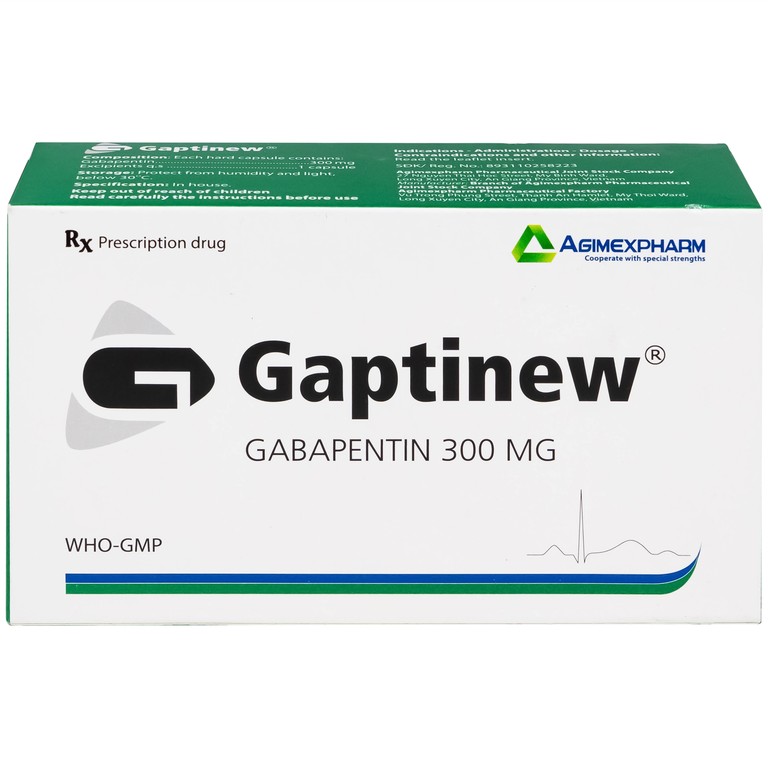 Thuốc Gaptinew 300mg Agimexpharm điều trị động kinh và đau thần kinh ngoại biên (10 vỉ x 10 viên)