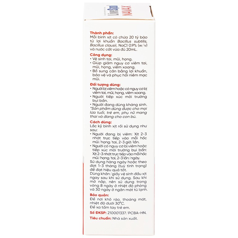 Dung dịch vệ sinh tai mũi họng LiveSpo Navax 20ml 