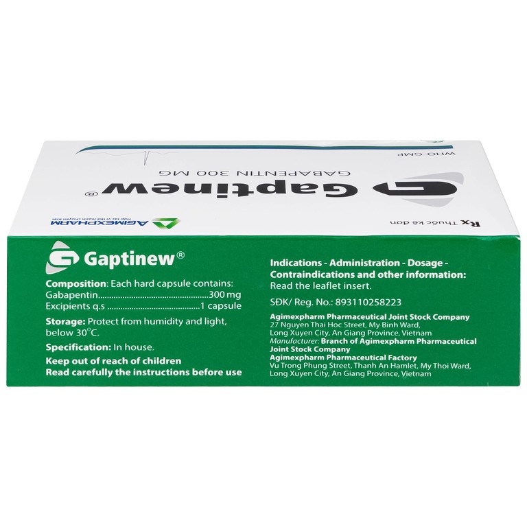 Thuốc Gaptinew 300mg Agimexpharm điều trị động kinh và đau thần kinh ngoại biên (10 vỉ x 10 viên)