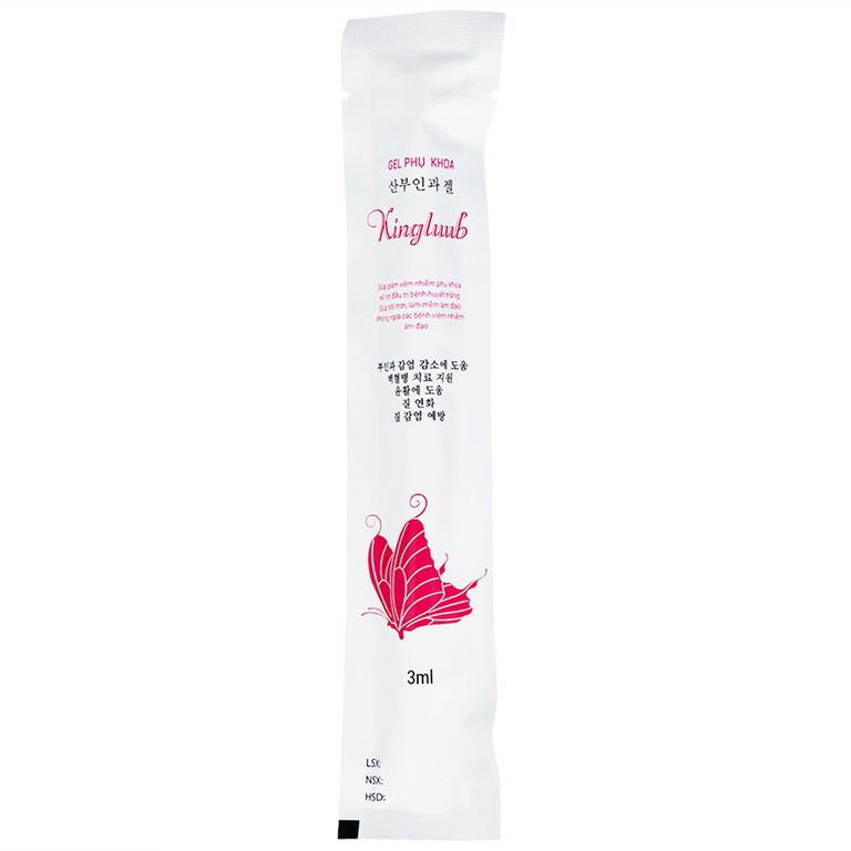 Gel phụ khoa Kingluub Biosantis giảm viêm nhiễm, hỗ trợ điều trị huyết trắng, bôi trơn, mềm âm đạo (5 tuýp x 3ml)
