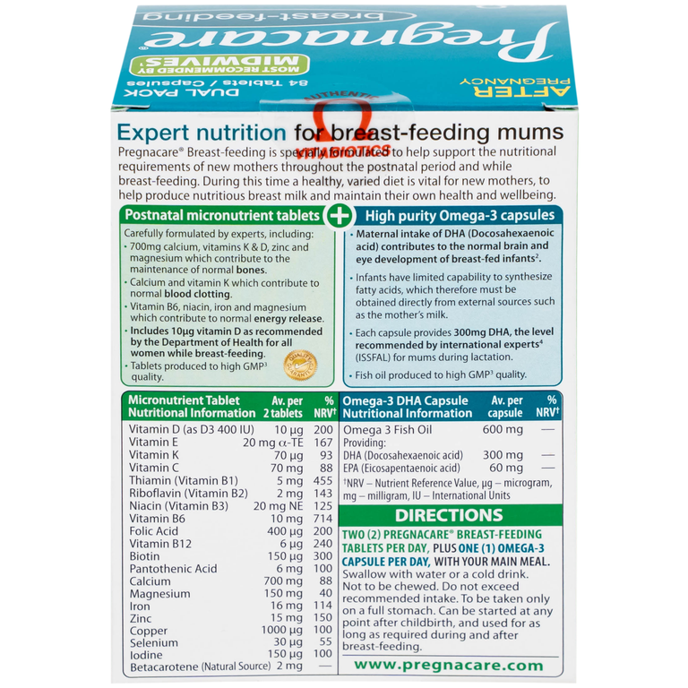 Viên uống Pregnacare Breast Feeding Vitabiotics bổ sung vitamin và khoáng chất cho phụ nữ cho con bú (6 vỉ x 14 viên)